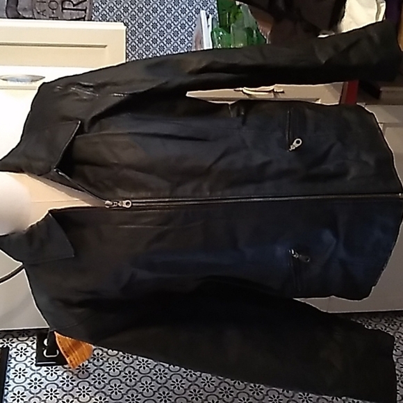 Kathy Ireland large leather moto jacket black - Picture 1 of 3